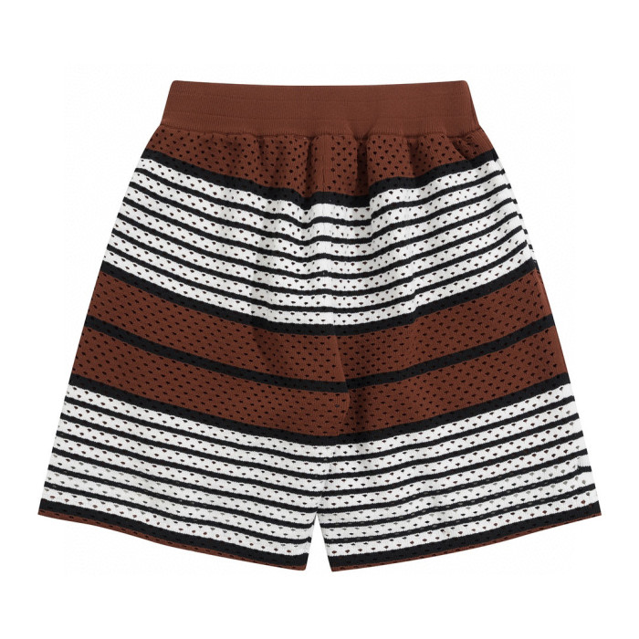 Burberry NIGO Striped Loose Hollow Summer Short Sleeve T-shirt Shorts Set Suit #nigo94475