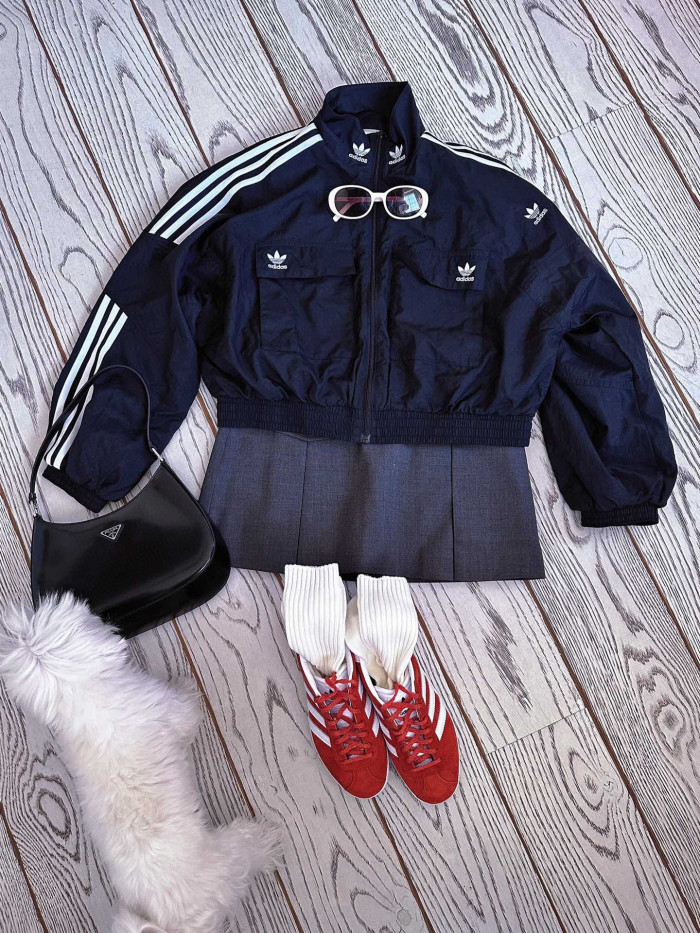 Adidas Orginals Striped Sports Stand-Up Collar Zip Jacket #nigo96324