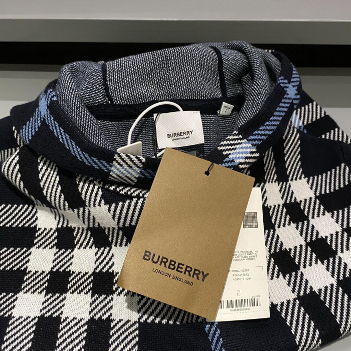 Burberry Check Cotton Jacquard Hoodie Plaid Sweatshirt Pullover #nigo96325