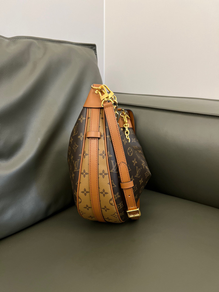 Louis Vuitton Loop Hobo Curry Leather Printed Chain Pea Bun Bag #nigo21736