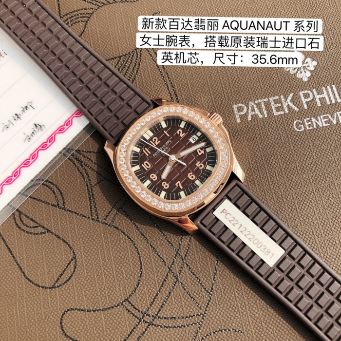 Patek Philippe Mechanical Watches With Diamonds On Silicone Straps Watch #nigo96352