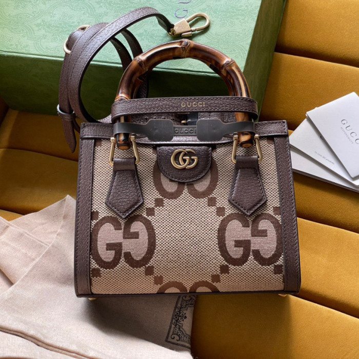 Gucci Diana Leather Printed Portable Bamboo Joint Bag #nigo53124