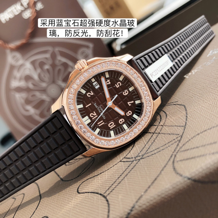 Patek Philippe Mechanical Watches With Diamonds On Silicone Straps Watch #nigo96352