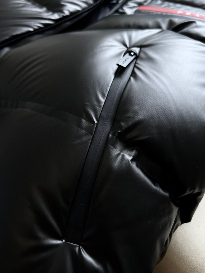 Prada Light Nylon Hooded Puffer Jacket Zip Down Coat #nigo96333