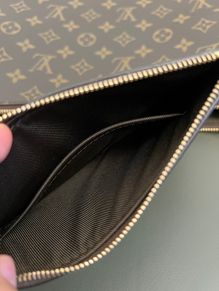 Louis Vuitton Loop Hobo Curry Leather Printed Chain Pea Bun Bag #nigo21736