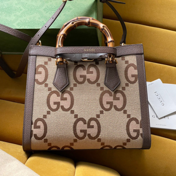 Gucci Diana Leather Printed Portable Bamboo Joint Bag #nigo53124