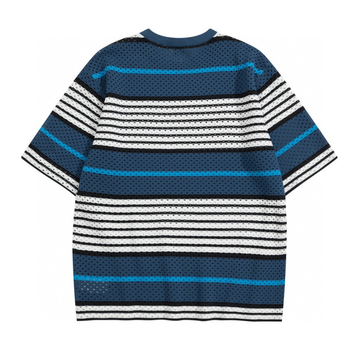 Burberry NIGO Striped Loose Hollow Summer Short Sleeve T-shirt Shorts Set Suit #nigo94475