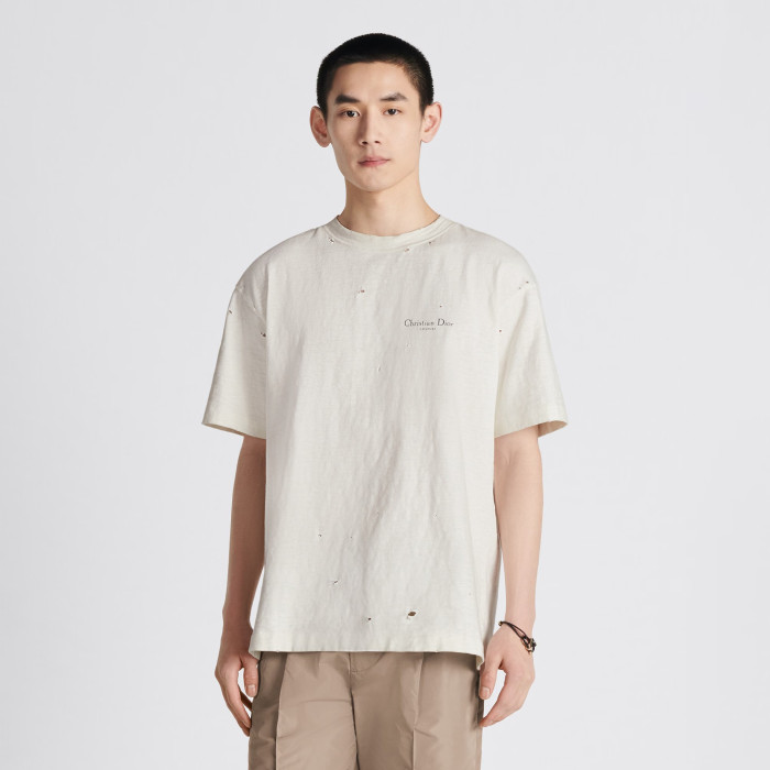 Dior Couture Relaxed-Fit T-Shirt Torn Short Sleeve Solid Colour #nigo96329