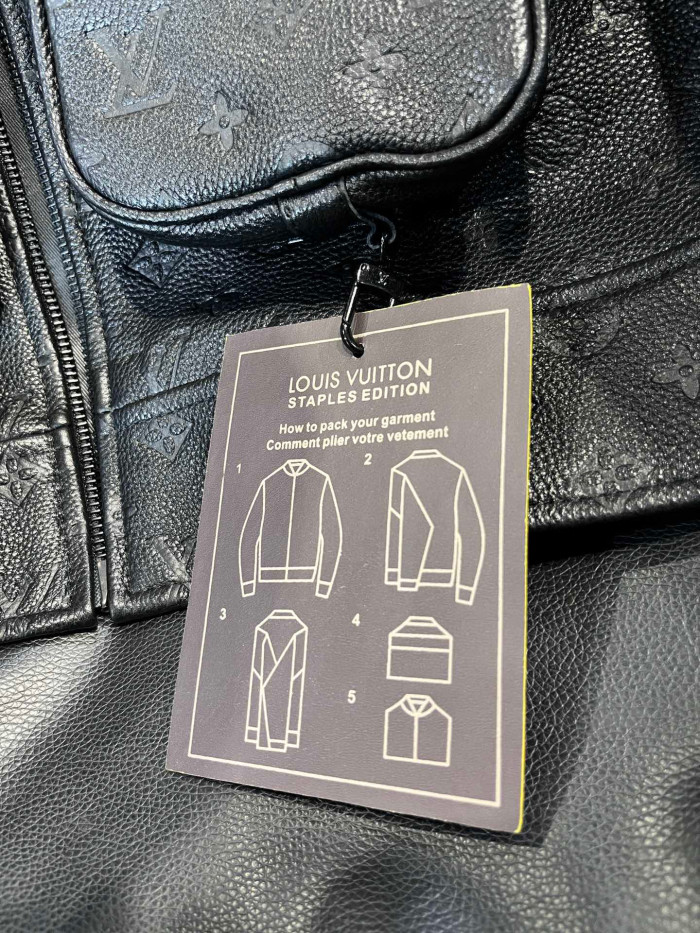 Louis Vuitton Monogram Black Multi Pocket Leather Jacket #nigo21737