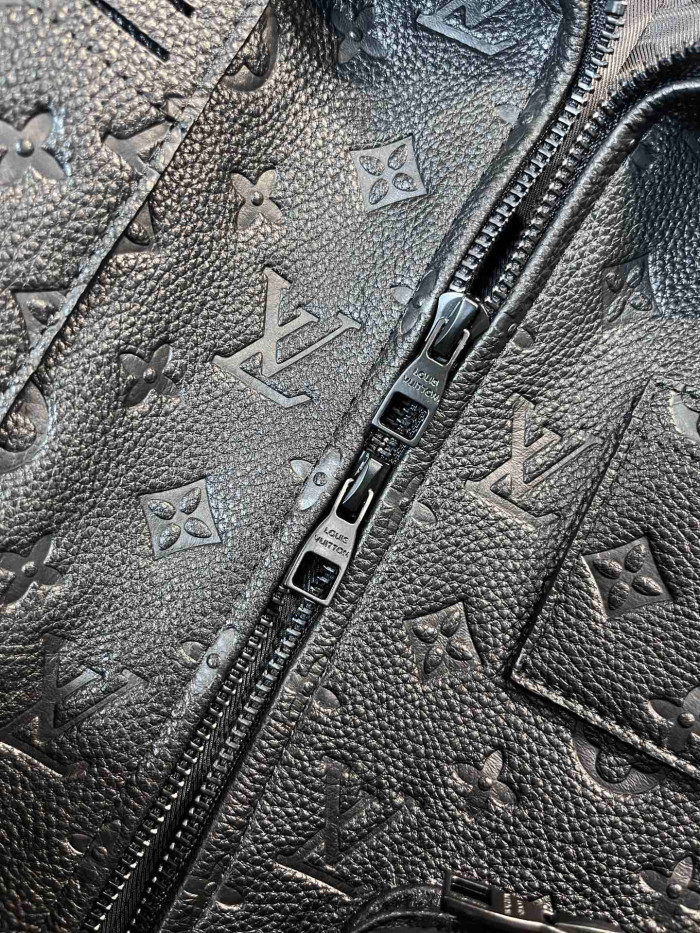 Louis Vuitton Monogram Black Multi Pocket Leather Jacket #nigo21737