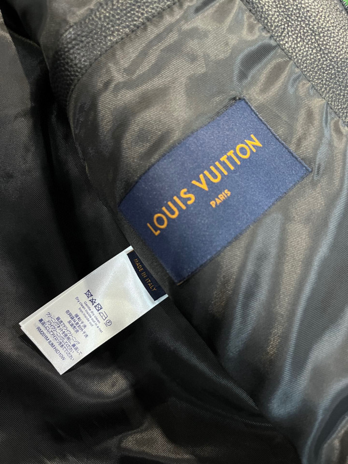 Louis Vuitton Monogram Black Multi Pocket Leather Jacket #nigo21737