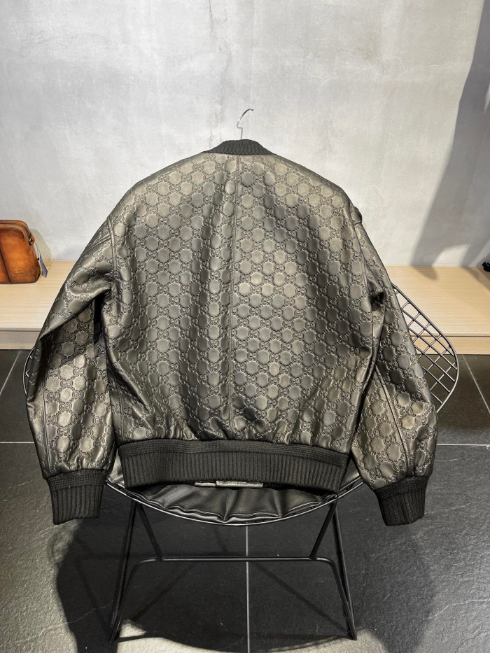 Gucci Dark Printed Button Leather Jacket #nigo94781