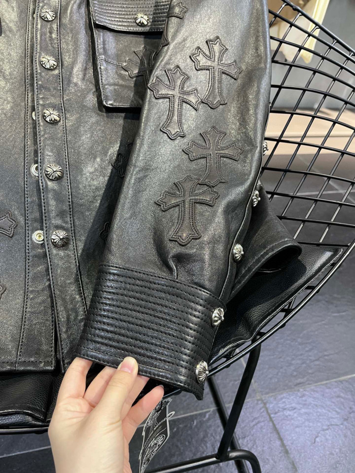 Chrome Hearts Leather Jacket Coat #nigo1188