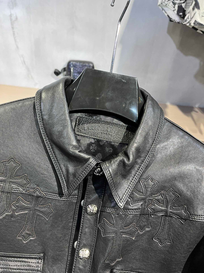 Chrome Hearts Leather Jacket Coat #nigo1188