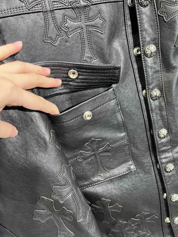 Chrome Hearts Leather Jacket Coat #nigo1188