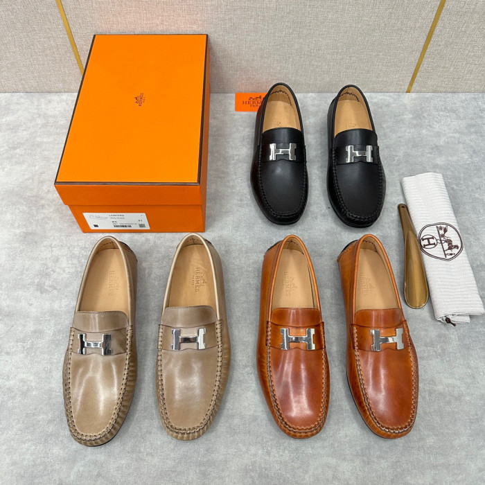 Hermes Flat Leather Fashionable Leather Shoes #nigo96373