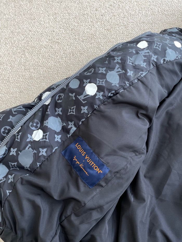 Louis Vuitton Yayoi kusama Black Polka Dot Hooded Down Jacket #nigo96374