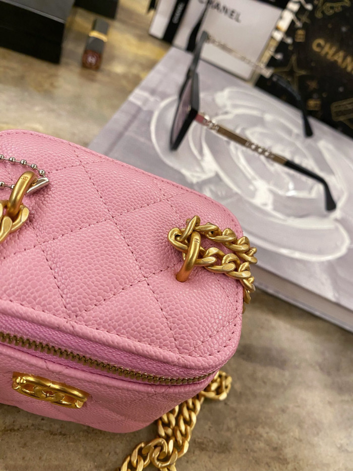 Chanel Leather Textured Small Square Chain Bag #nigo58112