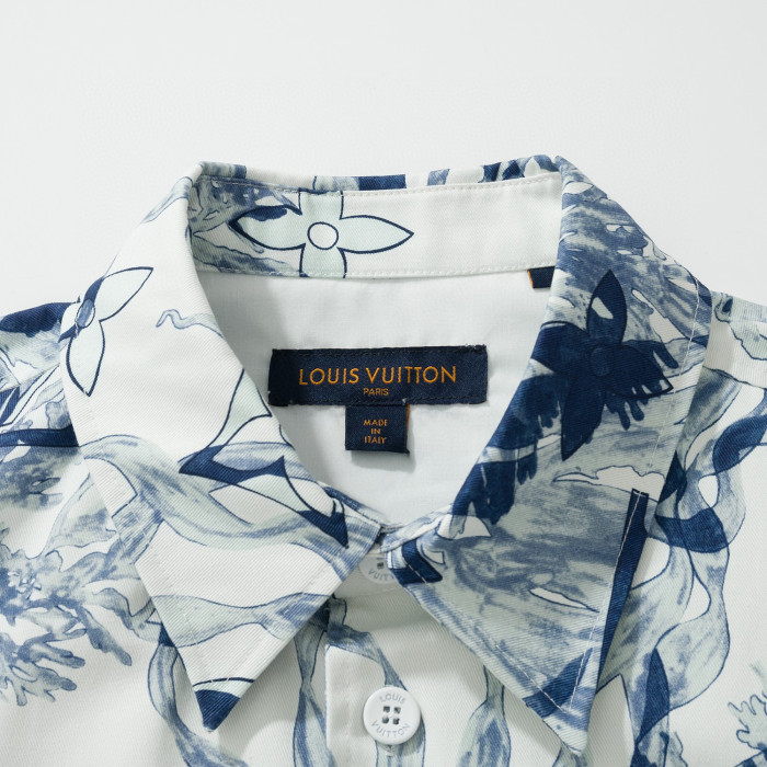 Louis Vuitton Coral Printed Long Sleeved Shirt #nigo94796