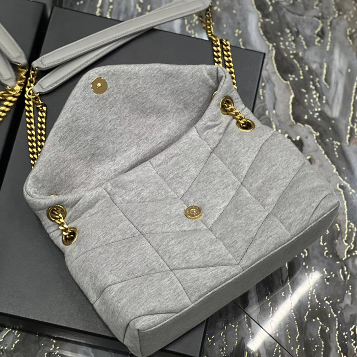 SAINT LAURENT Lambskin Seam Padded Shoulder Bag Underarm Bags #nigo51418