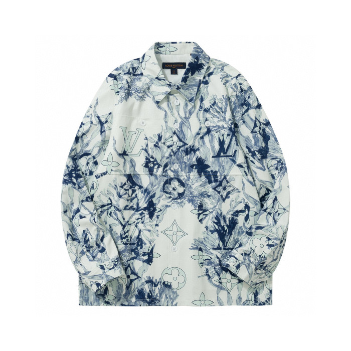 Louis Vuitton Coral Printed Long Sleeved Shirt #nigo94796