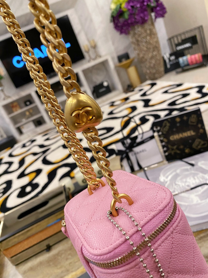 Chanel Leather Textured Small Square Chain Bag #nigo58112