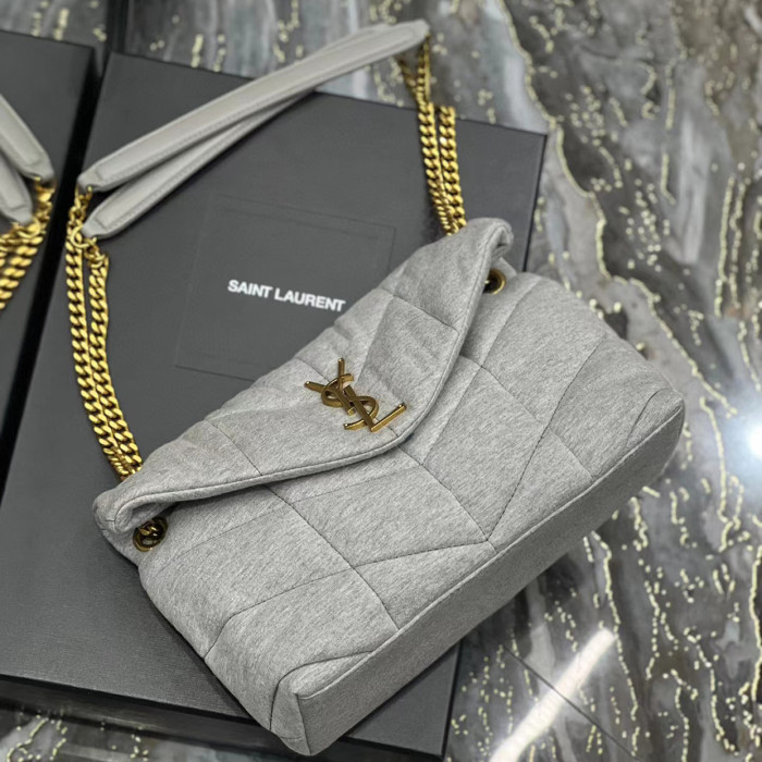 SAINT LAURENT Lambskin Seam Padded Shoulder Bag Underarm Bags #nigo51418