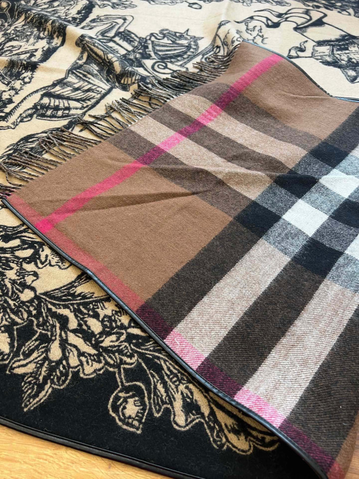 Burberry Reversible Jacquard Cape Shawl Scarf #nigo96383