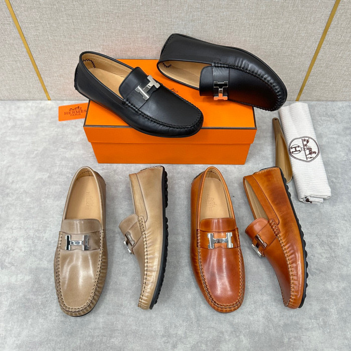Hermes Flat Leather Fashionable Leather Shoes #nigo96373