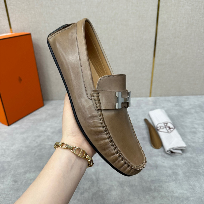 Hermes Flat Leather Fashionable Leather Shoes #nigo96373