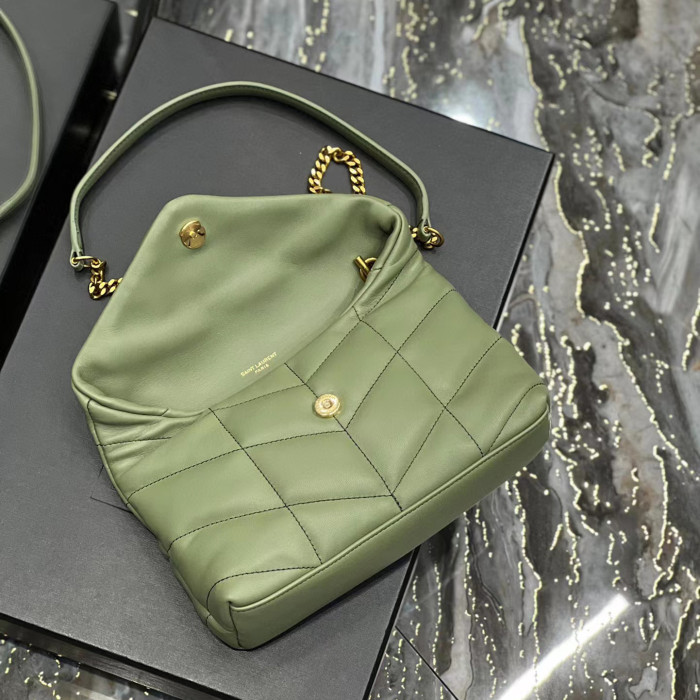 SAINT LAURENT Lambskin Seam Padded Shoulder Bag Underarm Bags #nigo51418