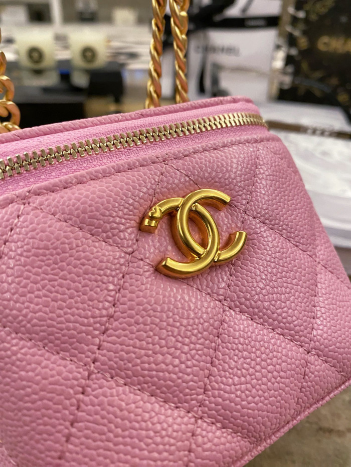 Chanel Leather Textured Small Square Chain Bag #nigo58112
