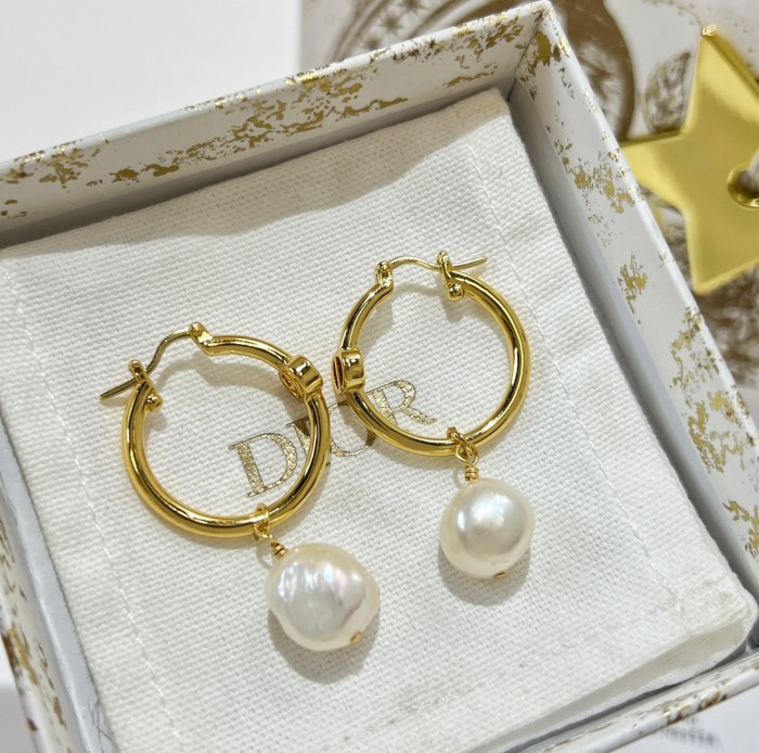 Dior Fashion Women's Pearl Stud Earrings Accessories Jewelry #nigo89568