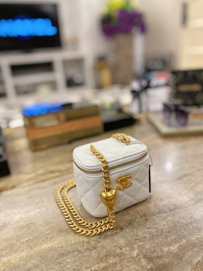 Chanel Leather Textured Small Square Chain Bag #nigo58112