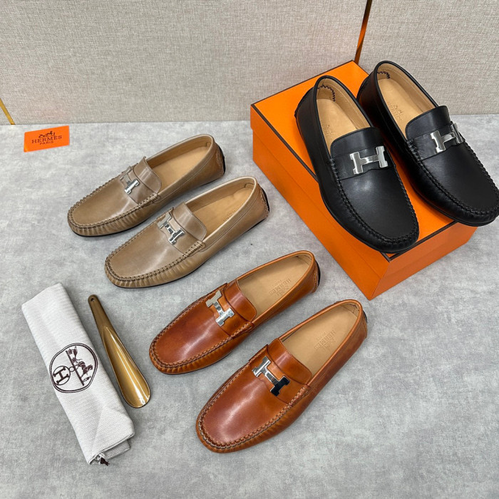 Hermes Flat Leather Fashionable Leather Shoes #nigo96373