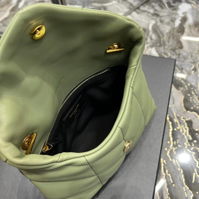 SAINT LAURENT Lambskin Seam Padded Shoulder Bag Underarm Bags #nigo51418