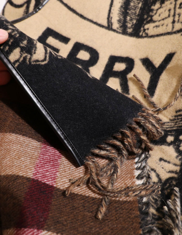 Burberry Reversible Jacquard Cape Shawl Scarf #nigo96383