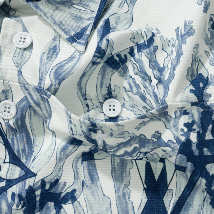 Louis Vuitton Coral Printed Long Sleeved Shirt #nigo94796