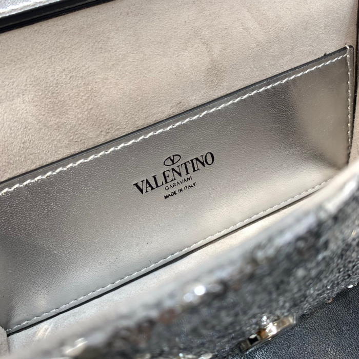 Valentino Embroidery Rhinestone Handbag Shoulder Bag #nigo57947