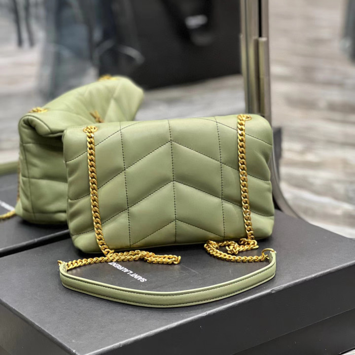 SAINT LAURENT Lambskin Seam Padded Shoulder Bag Underarm Bags #nigo51418
