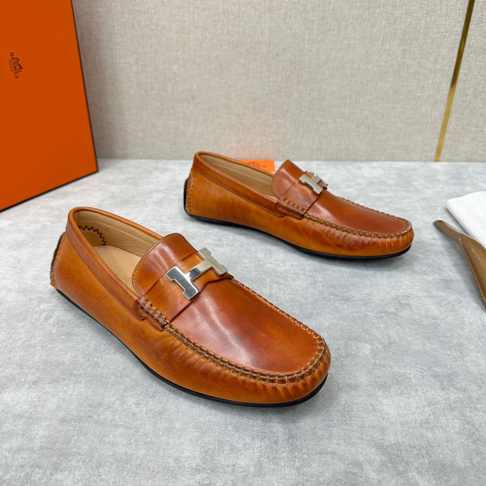 Hermes Flat Leather Fashionable Leather Shoes #nigo96373