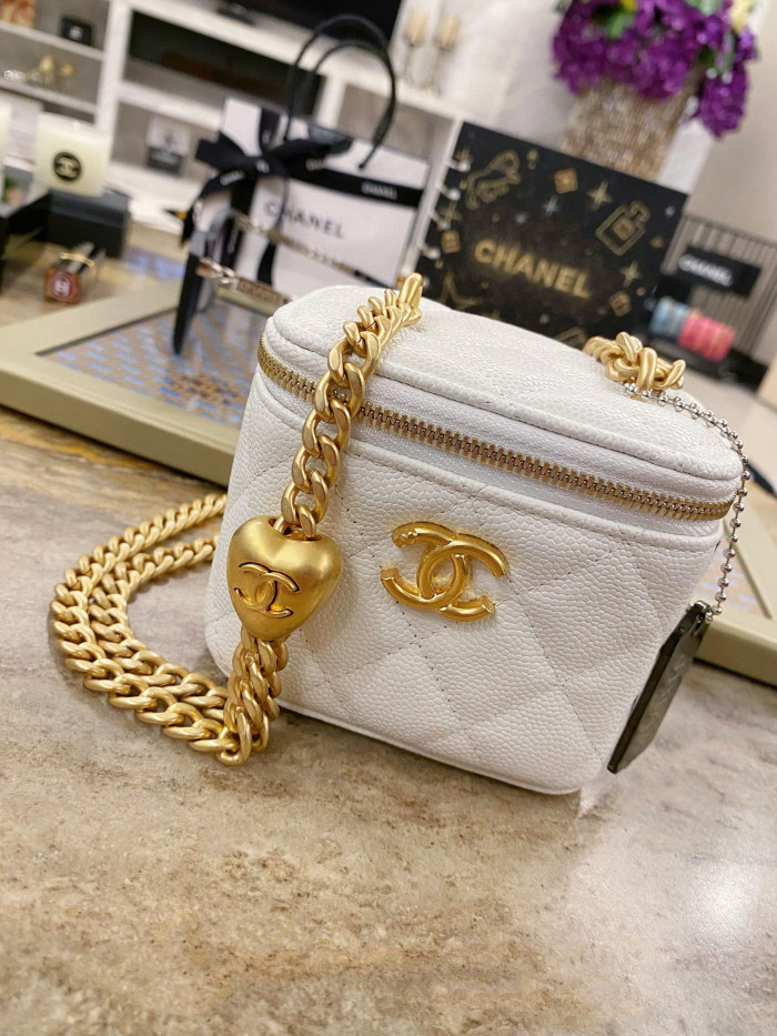 Chanel Leather Textured Small Square Chain Bag #nigo58112