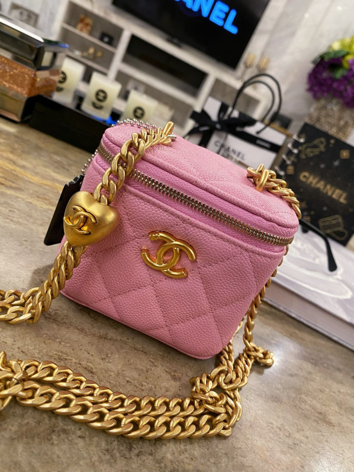 Chanel Leather Textured Small Square Chain Bag #nigo58112