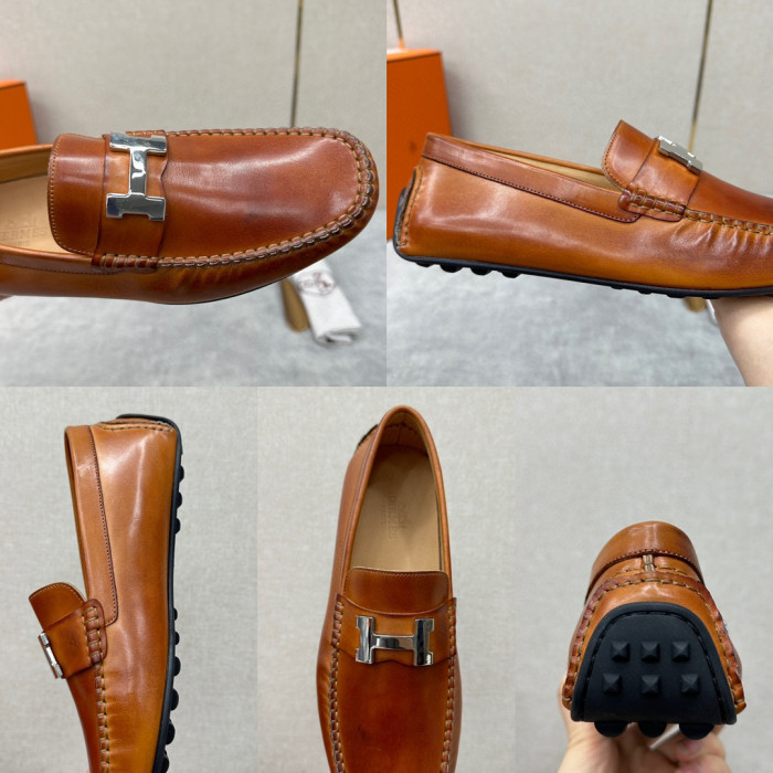 Hermes Flat Leather Fashionable Leather Shoes #nigo96373