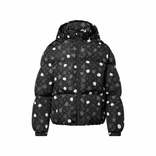 Louis Vuitton Yayoi kusama Black Polka Dot Hooded Down Jacket #nigo96374