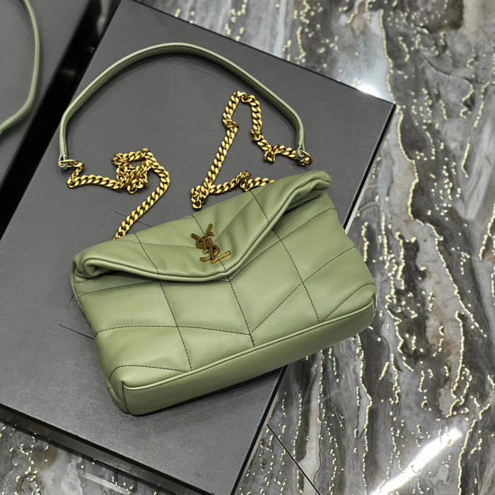 SAINT LAURENT Lambskin Seam Padded Shoulder Bag Underarm Bags #nigo51418