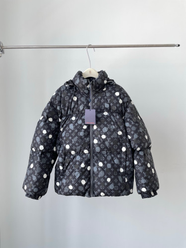Louis Vuitton Yayoi kusama Black Polka Dot Hooded Down Jacket #nigo96374