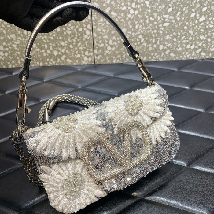 Valentino Embroidery Rhinestone Handbag Shoulder Bag #nigo57947