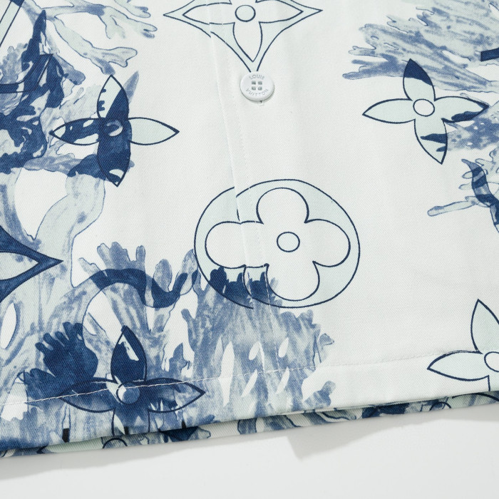 Louis Vuitton Coral Printed Long Sleeved Shirt #nigo94796