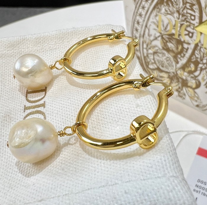 Dior Fashion Women's Pearl Stud Earrings Accessories Jewelry #nigo89568